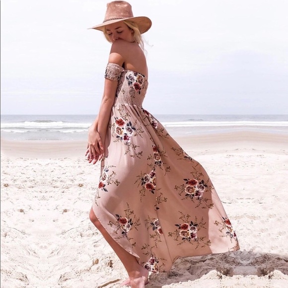 RESTOCK!✨2x HP Off The Shoulder Floral Maxi Dress✨ - Picture 4 of 6